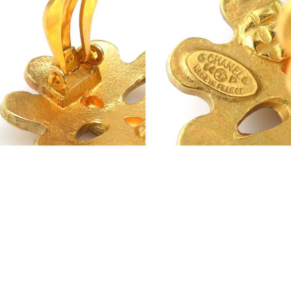 CHANEL Authentic Gold Logo Earrings - Picture 5 of 5
